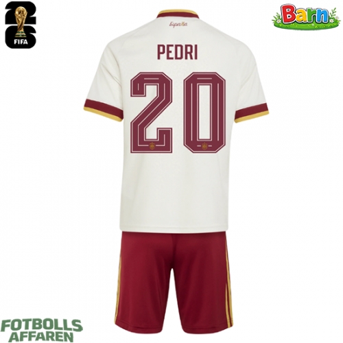 Spanien Pedri Gonzalez #20 Bortaställ Barn VM 2026 Kortärmad (+ Korta byxor)